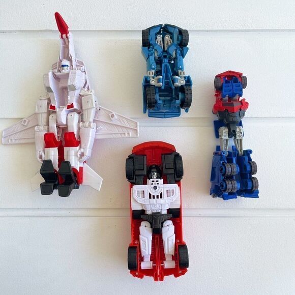 Lot Of Transformers Cyber Battalion Sideswipe, Jetfire, Optimus Prime, & Steelja - Picture 2 of 6